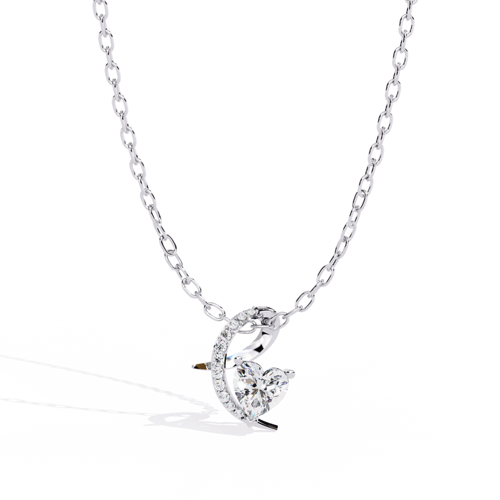 lab grown diamond | moissanite Jewellery Epic Heart Lab Grown Diamond OR Moissanite Pendant White Gold 18K by Rabbito Jewels