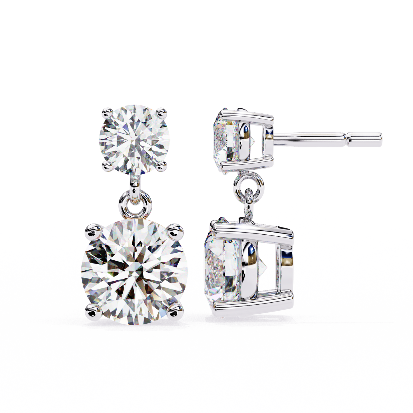 lab grown diamond | moissanite Jewellery Coconut Light Lab Grown OR Moissanite Earrings by Rabbito Jewels