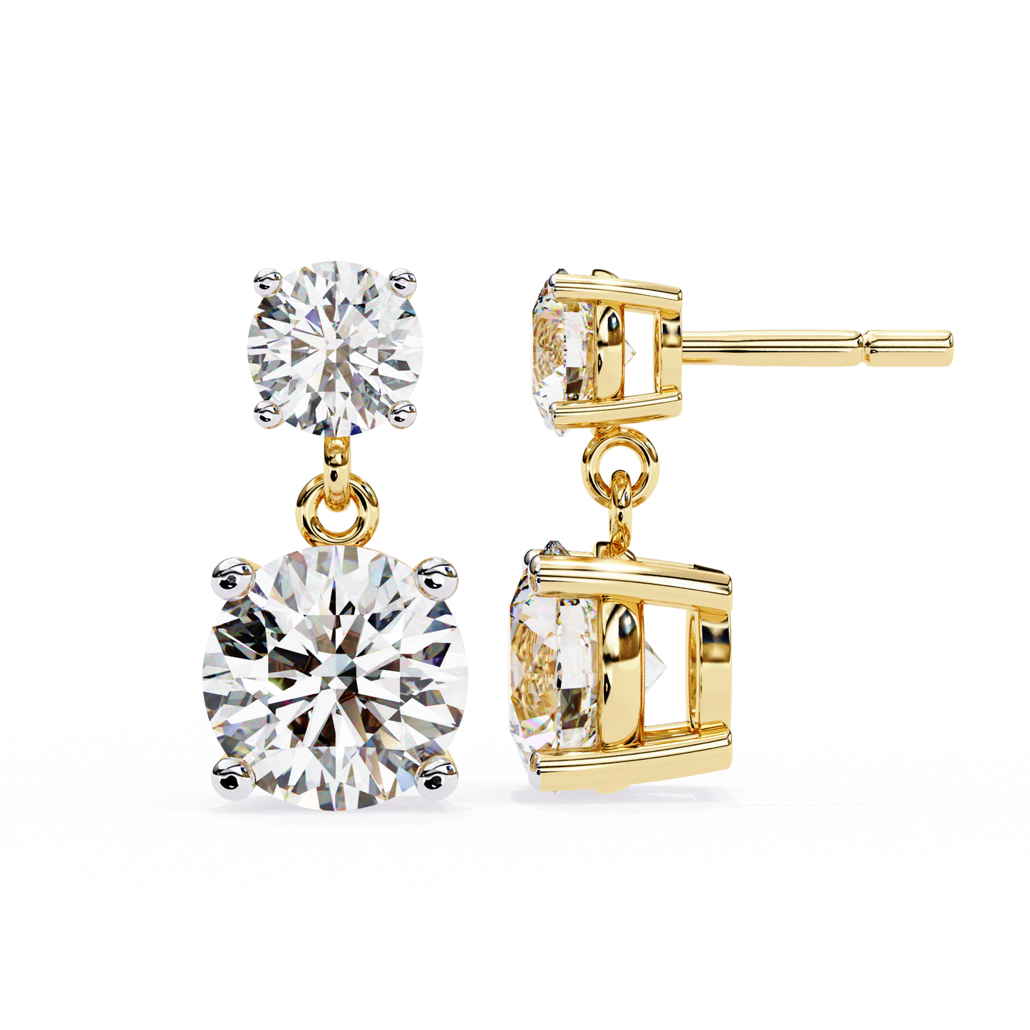 lab grown diamond | moissanite Jewellery Coconut Light Lab Grown OR Moissanite Earrings by Rabbito Jewels