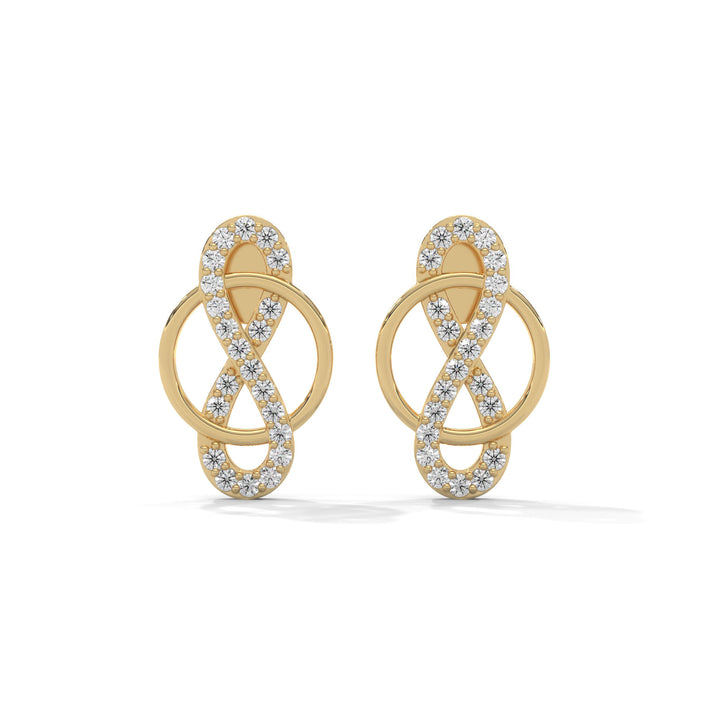 lab grown diamond | moissanite Jewellery Infinite Lab Grown Diamond OR Moissanite Earrings Yellow Gold 18K by Rabbito Jewels