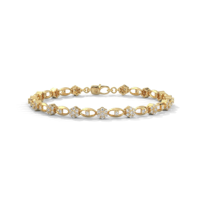lab grown diamond | moissanite Jewellery Nuala Round Lab Grown Diamond OR Moissanite Bracelet Yellow Gold 18K by Rabbito Jewels