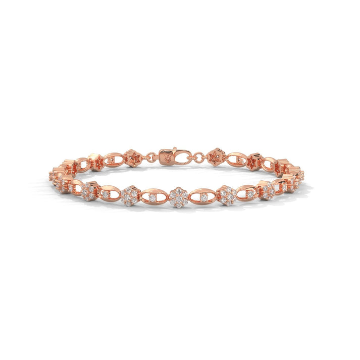 lab grown diamond | moissanite Jewellery Nuala Round Lab Grown Diamond OR Moissanite Bracelet Rose Gold 14K by Rabbito Jewels