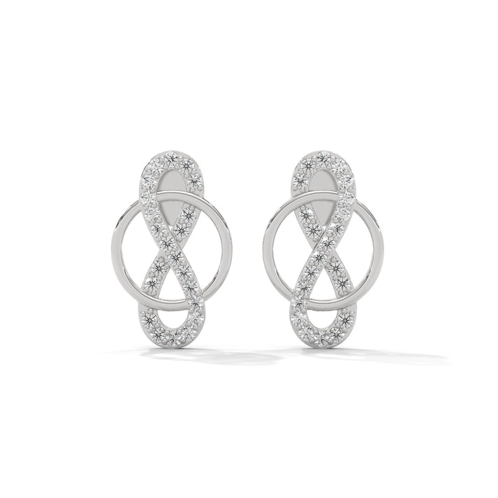 lab grown diamond | moissanite Jewellery Infinite Lab Grown Diamond OR Moissanite Earrings White Gold 14K by Rabbito Jewels