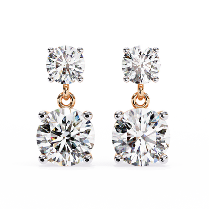 lab grown diamond | moissanite Jewellery Coconut Light Lab Grown OR Moissanite Earrings Rose Gold 18K by Rabbito Jewels