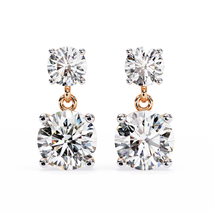 lab grown diamond | moissanite Jewellery Coconut Light Lab Grown OR Moissanite Earrings Rose Gold 18K by Rabbito Jewels