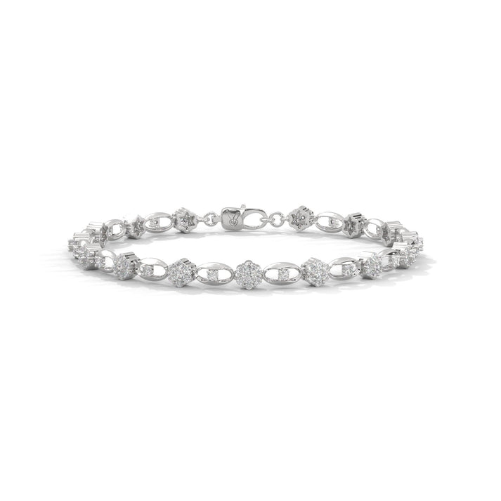lab grown diamond | moissanite Jewellery Nuala Round Lab Grown Diamond OR Moissanite Bracelet White Gold 18K by Rabbito Jewels
