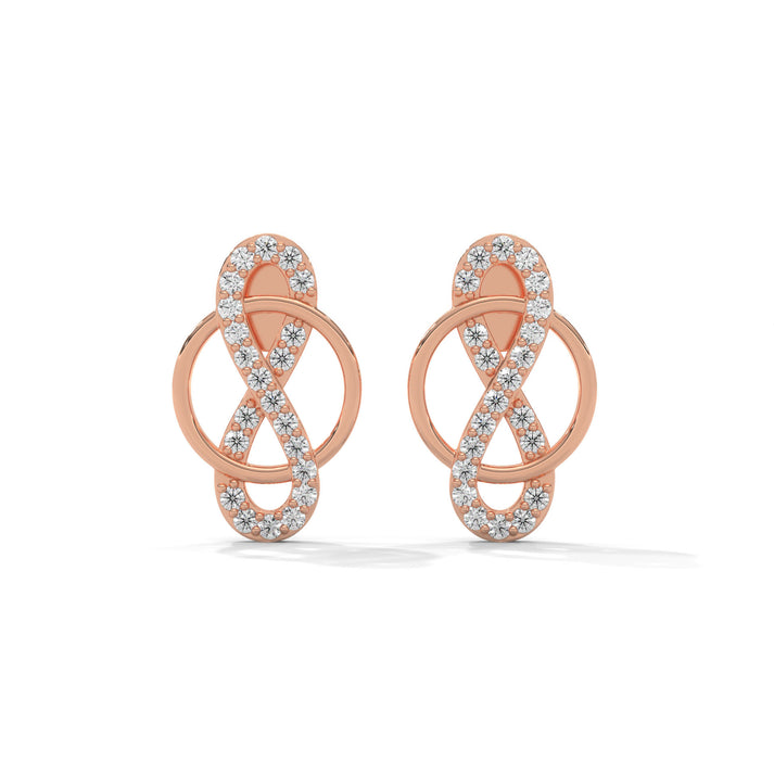 lab grown diamond | moissanite Jewellery Infinite Lab Grown Diamond OR Moissanite Earrings Rose Gold 18K by Rabbito Jewels