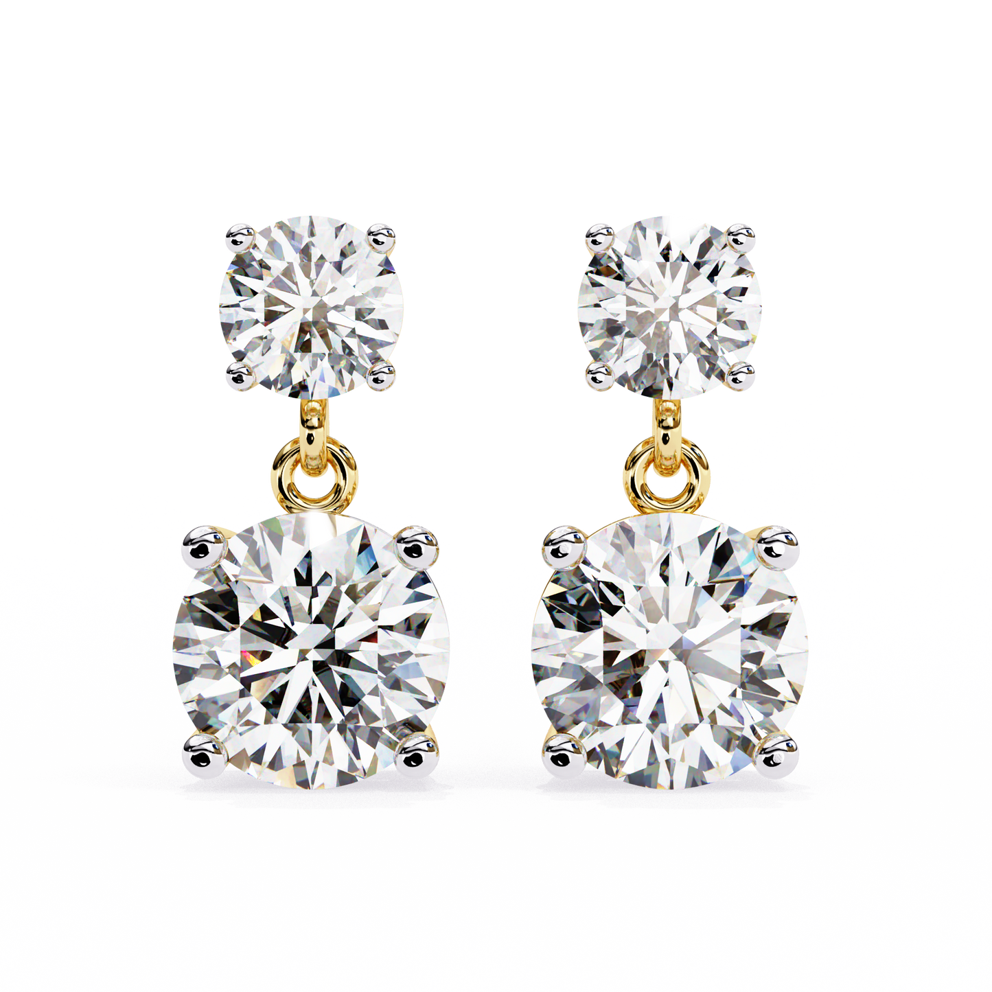 lab grown diamond | moissanite Jewellery Coconut Light Lab Grown OR Moissanite Earrings Yellow Gold 14K by Rabbito Jewels