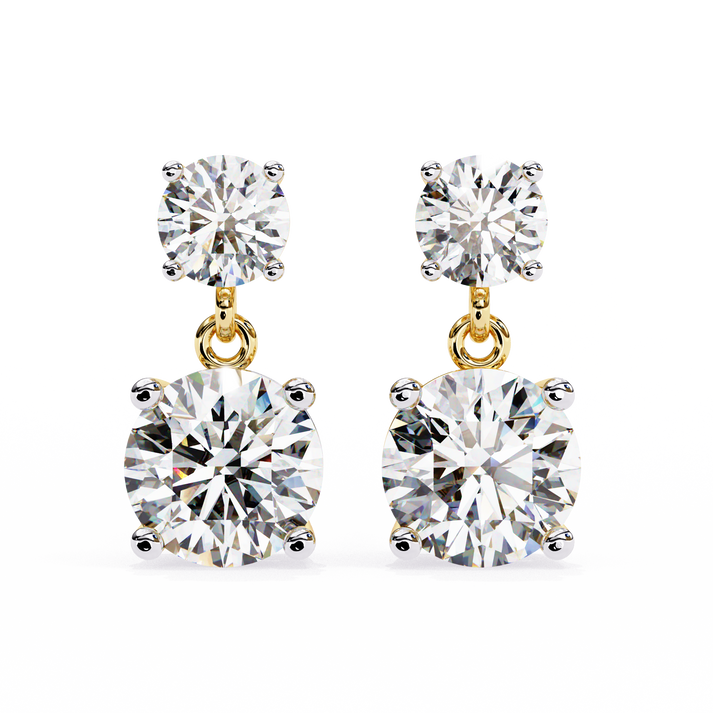 lab grown diamond | moissanite Jewellery Coconut Light Lab Grown OR Moissanite Earrings Yellow Gold 14K by Rabbito Jewels