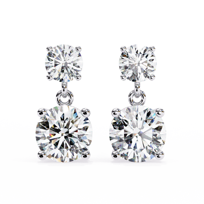lab grown diamond | moissanite Jewellery Coconut Light Lab Grown OR Moissanite Earrings White Gold 14K by Rabbito Jewels