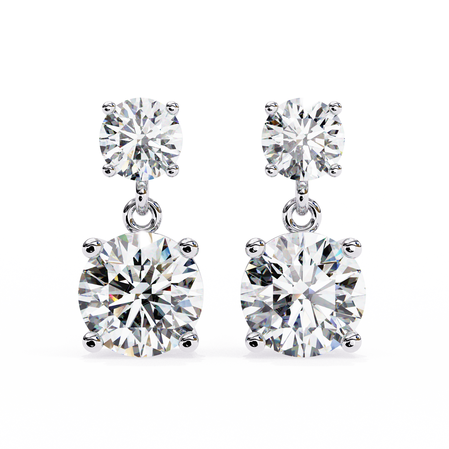 lab grown diamond | moissanite Jewellery Coconut Light Lab Grown OR Moissanite Earrings White Gold 18K by Rabbito Jewels