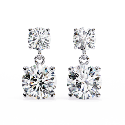 lab grown diamond | moissanite Jewellery Coconut Light Lab Grown OR Moissanite Earrings White Gold 18K by Rabbito Jewels
