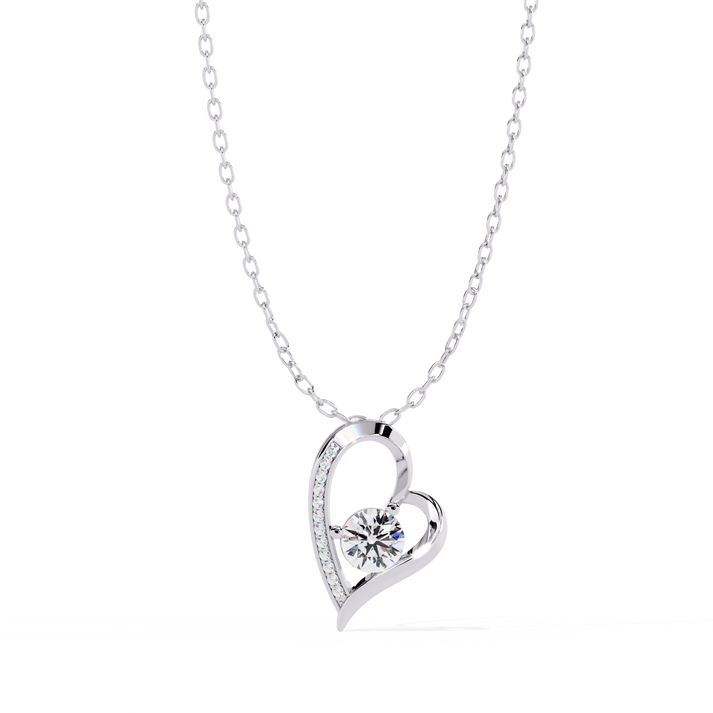 lab grown diamond | moissanite Jewellery Balloon Heart Lab Grown Diamond OR Moissanite Pendant Silver by Rabbito Jewels