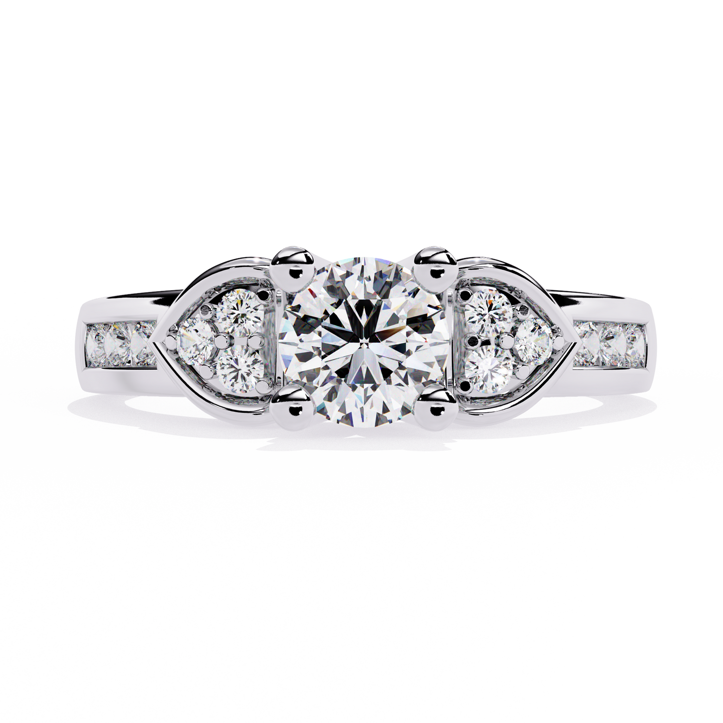 lab grown diamond | moissanite Jewellery Meraki Dual Heart Lab Grown Diamond OR Moissanite Ring White Gold 14K by Rabbito Jewels