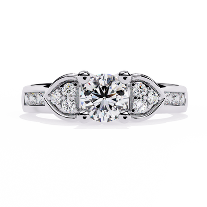 lab grown diamond | moissanite Jewellery Meraki Dual Heart Lab Grown Diamond OR Moissanite Ring White Gold 14K by Rabbito Jewels