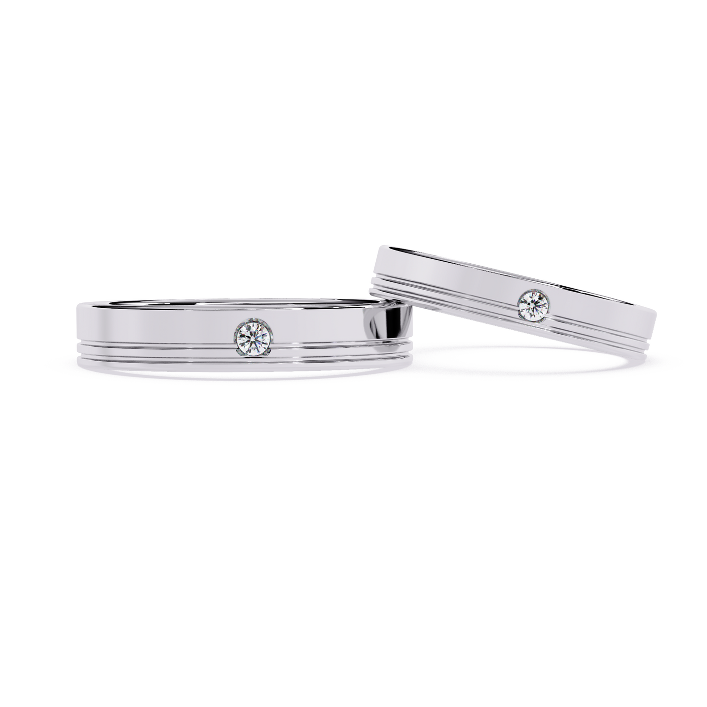 lab grown diamond | moissanite Jewellery The Kayon Couple Lab Grown Diamond OR Moissanite Rings Silver by Rabbito Jewels