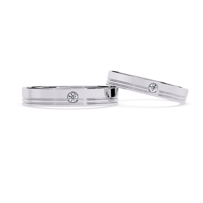 lab grown diamond | moissanite Jewellery The Kayon Couple Lab Grown Diamond OR Moissanite Rings Silver by Rabbito Jewels