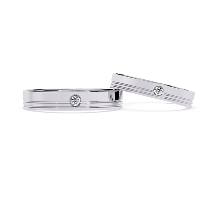 lab grown diamond | moissanite Jewellery The Kayon Couple Lab Grown Diamond OR Moissanite Rings White Gold 18K by Rabbito Jewels