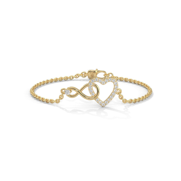 lab grown diamond | moissanite Jewellery Huarty Infinity Lab Grown OR Moissanite Bracelet Yellow Gold 18K by Rabbito Jewels