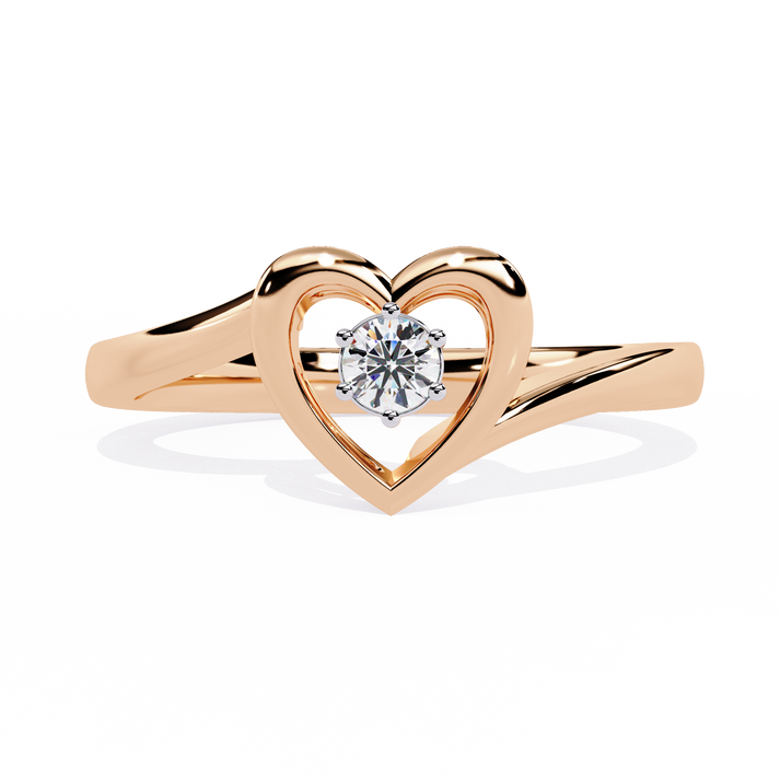 lab grown diamond | moissanite Jewellery Herze Heart Love Lab Grown Diamond OR Moissanite Ring Rose Gold 18K by Rabbito Jewels