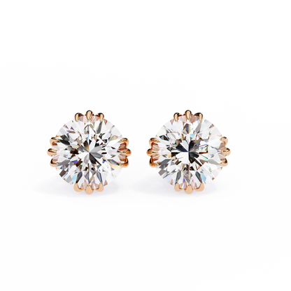 lab grown diamond | moissanite Jewellery Aurora’s Kiss Lab Grown OR Moissanite Earrings Rose Gold 14K by Rabbito Jewels