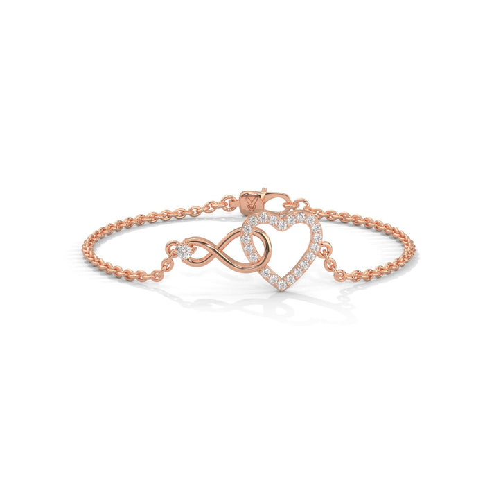lab grown diamond | moissanite Jewellery Huarty Infinity Lab Grown OR Moissanite Bracelet Rose Gold 18K by Rabbito Jewels