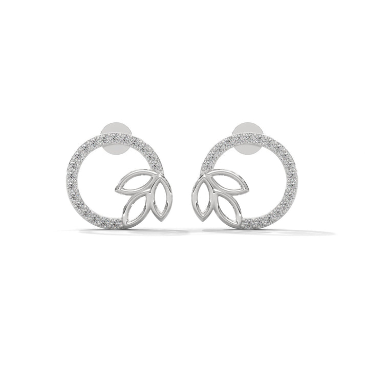 lab grown diamond | moissanite Jewellery Petal Stud Lab Grown Diamond OR Moissanite Earrings Silver by Rabbito Jewels