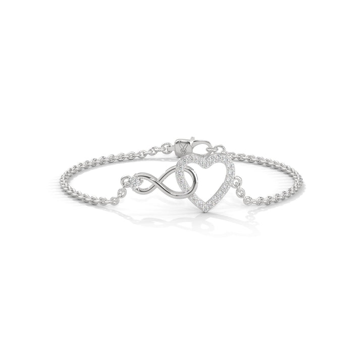 lab grown diamond | moissanite Jewellery Huarty Infinity Lab Grown OR Moissanite Bracelet White Gold 18K by Rabbito Jewels