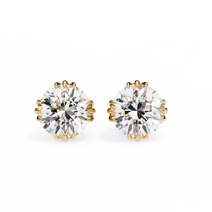 lab grown diamond | moissanite Jewellery Aurora’s Kiss Lab Grown OR Moissanite Earrings Yellow Gold 14K by Rabbito Jewels