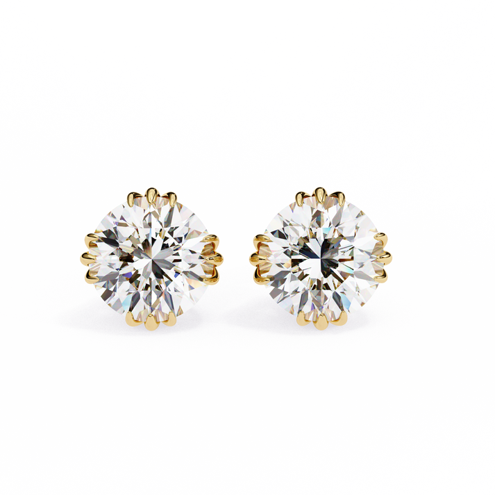lab grown diamond | moissanite Jewellery Aurora’s Kiss Lab Grown OR Moissanite Earrings Yellow Gold 14K by Rabbito Jewels