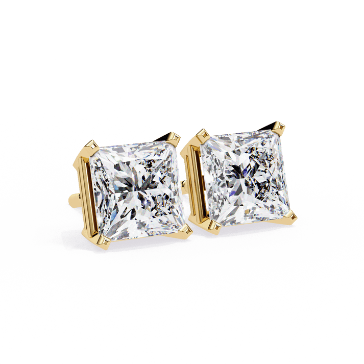lab grown diamond | moissanite Jewellery Moonlit Mirage Lab Grown OR Moissanite Princess Stud Earrings by Rabbito Jewels