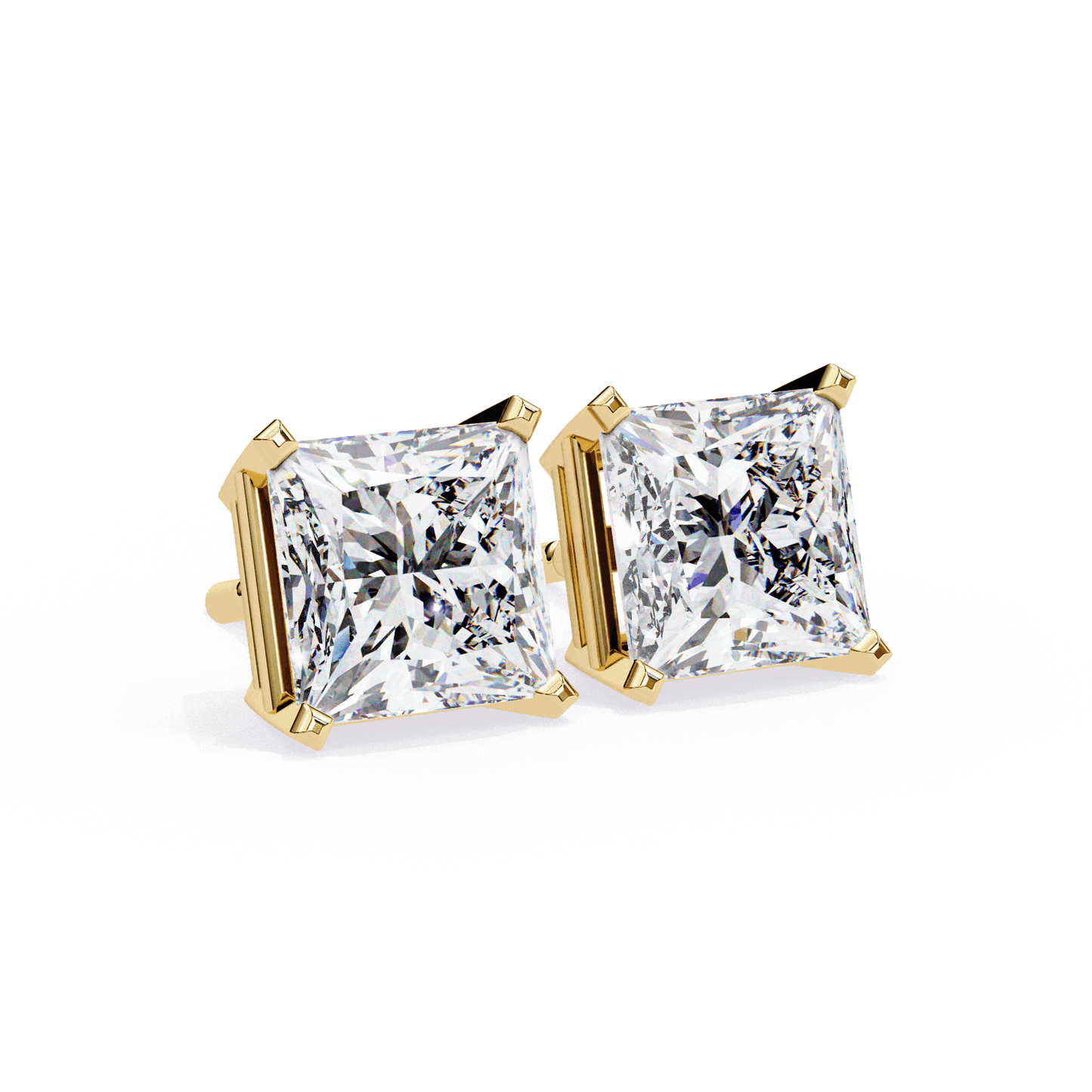 lab grown diamond | moissanite Jewellery Moonlit Mirage Lab Grown OR Moissanite Princess Stud Earrings by Rabbito Jewels