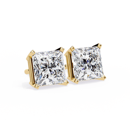 lab grown diamond | moissanite Jewellery Moonlit Mirage Lab Grown OR Moissanite Princess Stud Earrings by Rabbito Jewels