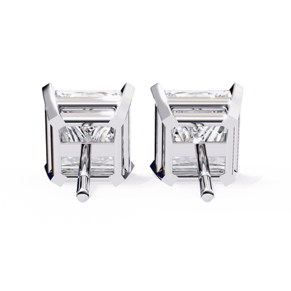 lab grown diamond | moissanite Jewellery Moonlit Mirage Lab Grown OR Moissanite Princess Stud Earrings by Rabbito Jewels