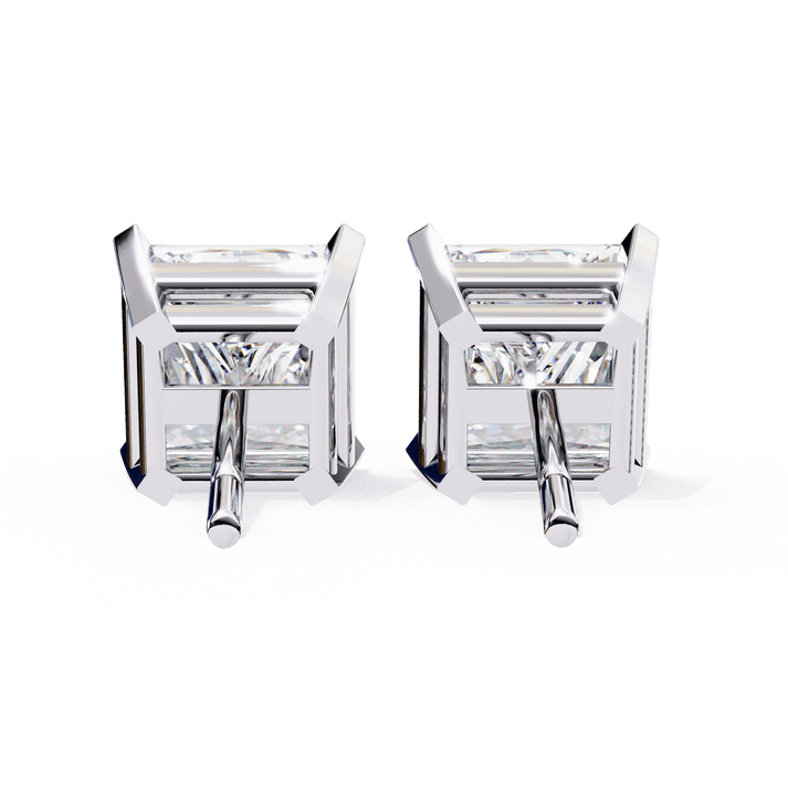 lab grown diamond | moissanite Jewellery Moonlit Mirage Lab Grown OR Moissanite Princess Stud Earrings by Rabbito Jewels