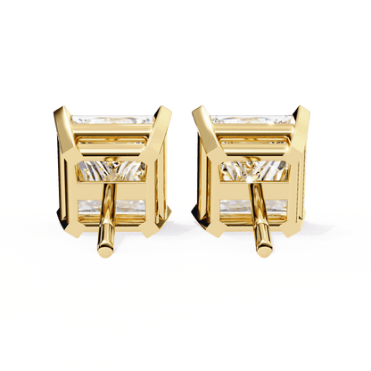 lab grown diamond | moissanite Jewellery Moonlit Mirage Lab Grown OR Moissanite Princess Stud Earrings by Rabbito Jewels