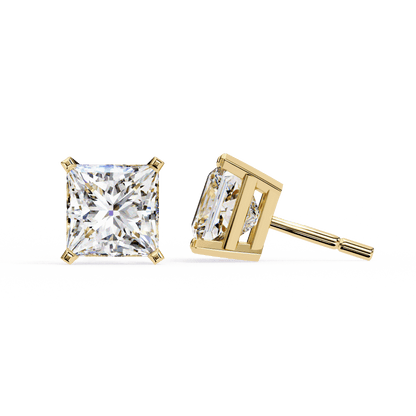 lab grown diamond | moissanite Jewellery Moonlit Mirage Lab Grown OR Moissanite Princess Stud Earrings by Rabbito Jewels