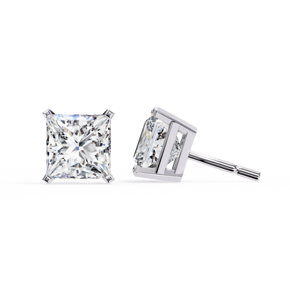lab grown diamond | moissanite Jewellery Moonlit Mirage Lab Grown OR Moissanite Princess Stud Earrings by Rabbito Jewels