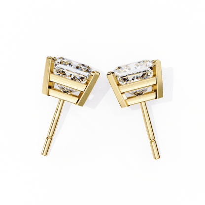lab grown diamond | moissanite Jewellery Moonlit Mirage Lab Grown OR Moissanite Princess Stud Earrings by Rabbito Jewels
