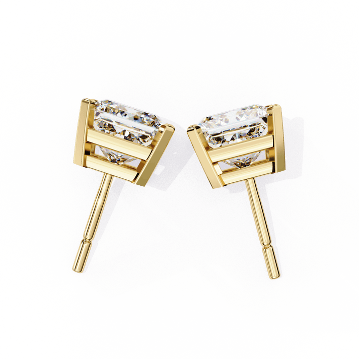 lab grown diamond | moissanite Jewellery Moonlit Mirage Lab Grown OR Moissanite Princess Stud Earrings by Rabbito Jewels