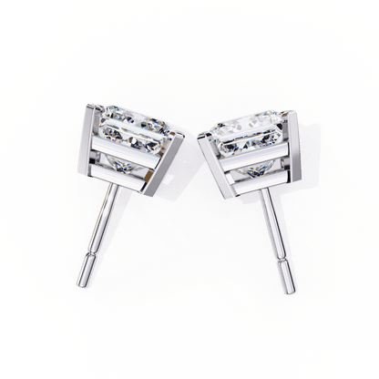 lab grown diamond | moissanite Jewellery Moonlit Mirage Lab Grown OR Moissanite Princess Stud Earrings by Rabbito Jewels