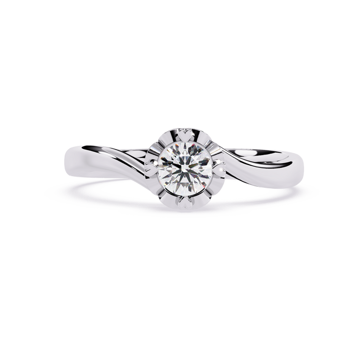 lab grown diamond | moissanite Jewellery The Miracle Curl Lab Grown Diamond OR Moissanite Ring White Gold 18K by Rabbito Jewels