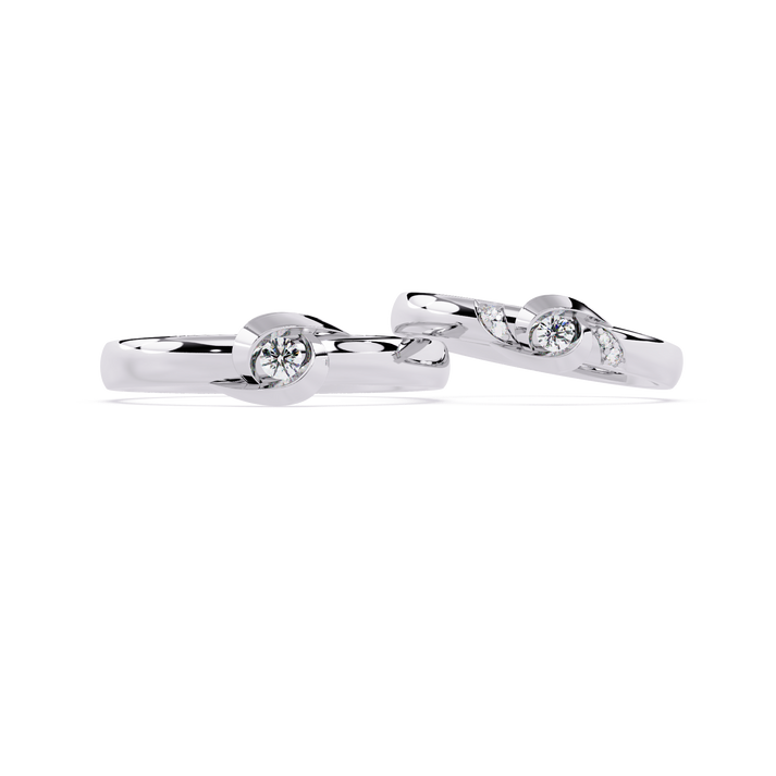 lab grown diamond | moissanite Jewellery Myrella Couple Lab Grown Diamond OR Moissanite Ring White Gold 18K by Rabbito Jewels