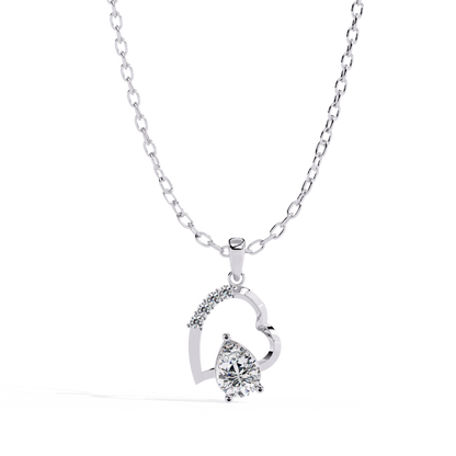 lab grown diamond | moissanite Jewellery Gracy Love Lab Grown Diamond OR Moissanite Pendant Silver by Rabbito Jewels