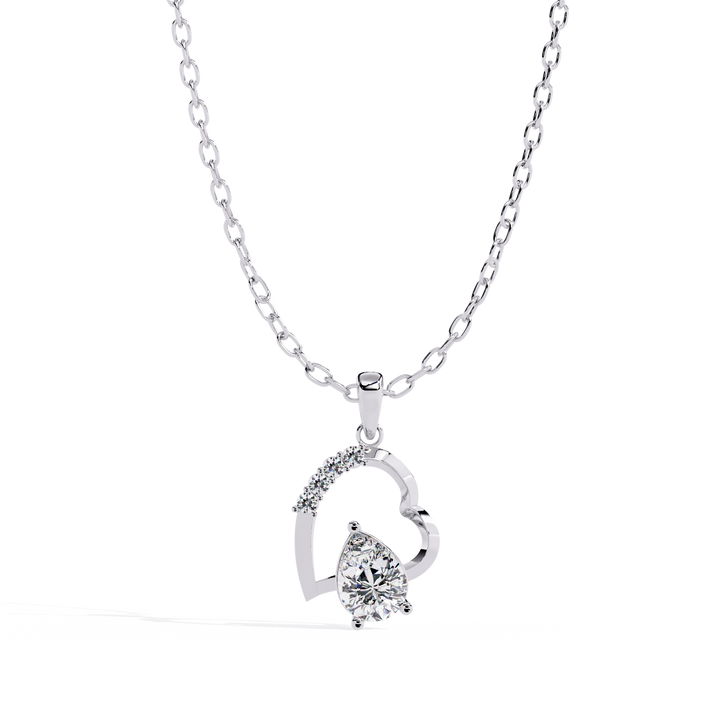 lab grown diamond | moissanite Jewellery Gracy Love Lab Grown Diamond OR Moissanite Pendant Silver by Rabbito Jewels