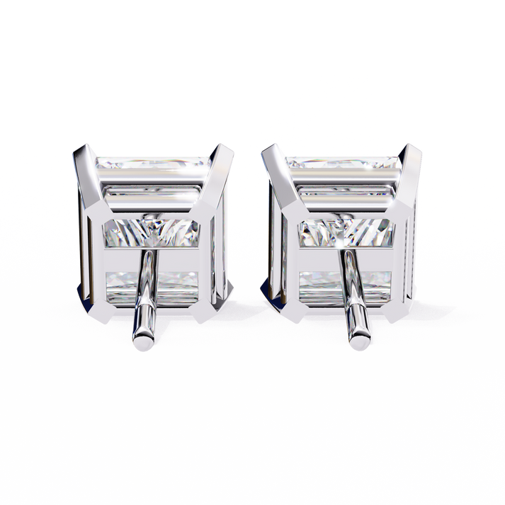 lab grown diamond | moissanite Jewellery Moonlit Mirage Lab Grown OR Moissanite Princess Stud Earrings by Rabbito Jewels