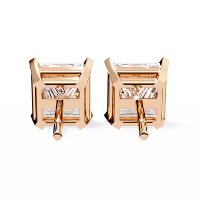 lab grown diamond | moissanite Jewellery Moonlit Mirage Lab Grown OR Moissanite Princess Stud Earrings by Rabbito Jewels
