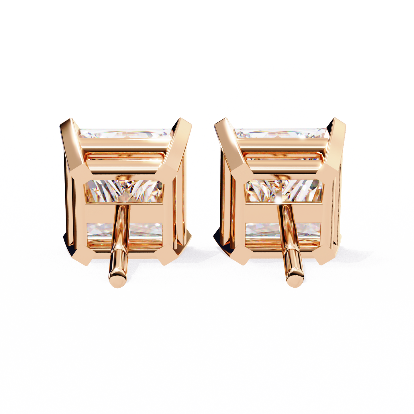 lab grown diamond | moissanite Jewellery Moonlit Mirage Lab Grown OR Moissanite Princess Stud Earrings by Rabbito Jewels