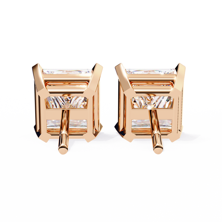lab grown diamond | moissanite Jewellery Moonlit Mirage Lab Grown OR Moissanite Princess Stud Earrings by Rabbito Jewels