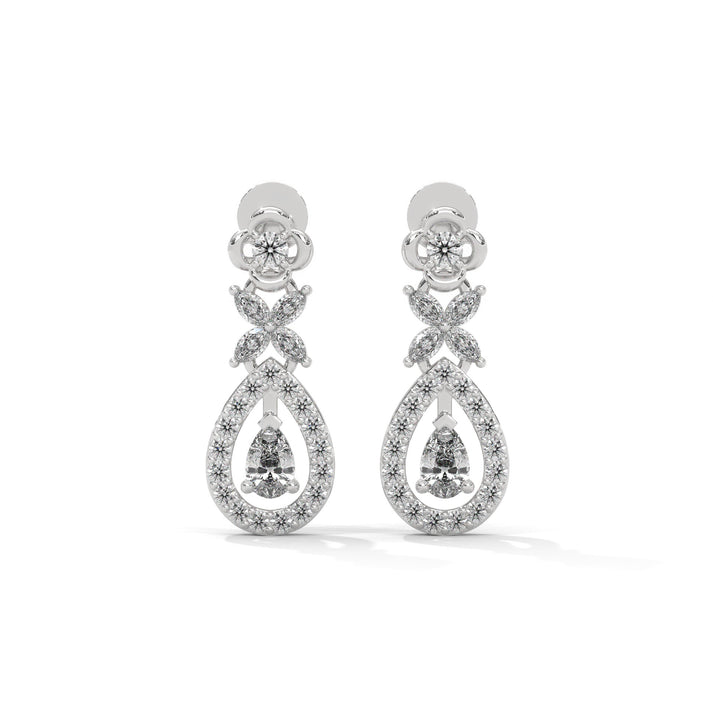 lab grown diamond | moissanite Jewellery Victorian Rose Cut Lab Grown Diamond OR Moissanite Earrings White Gold 14K by Rabbito Jewels